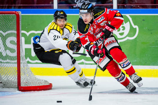 Brynäs Adam Brodecki jagar Malmö Redhawks Nils Andersson
