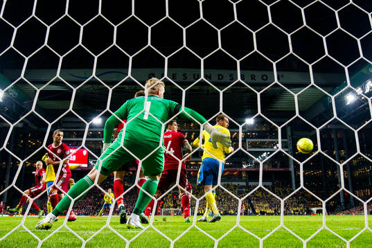 Sveriges Zlatan Ibrahimovic (ej i bild) gör 1-0 för
