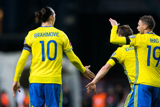 Sveriges Zlatan Ibrahimovic, Kim Källström och Marcus