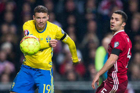 Sveriges Marcus Berg och Danmarks Riza Durmisi