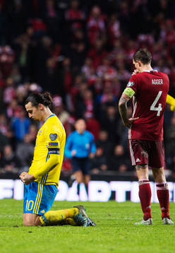 Sveriges Zlatan Ibrahimovic jublar