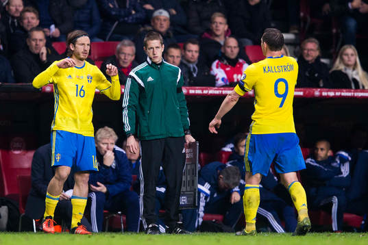 Sveriges Gustav Svensson byter med Kim Källström