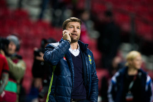 Sveriges players manager Marcus Allbäck
