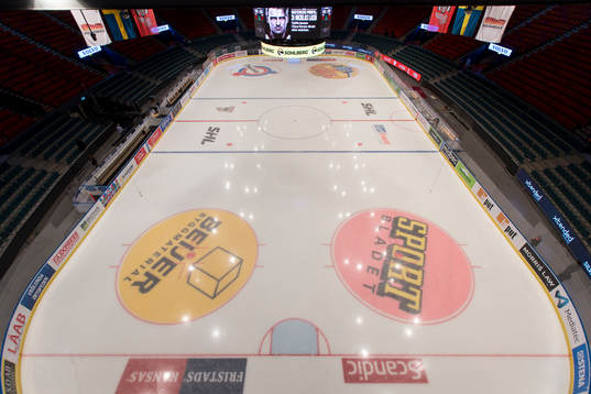 Arena Scandinavium interiört från ovan innan en