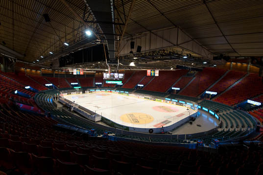 Arena Scandinavium interiört innan en ishockeymatch i SHL