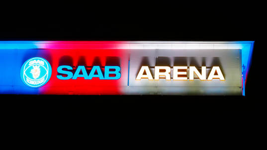 Franska trikolorens färger på SAAB Arena