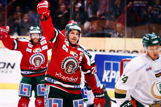 Frölundas Joel Lundqvist jublar