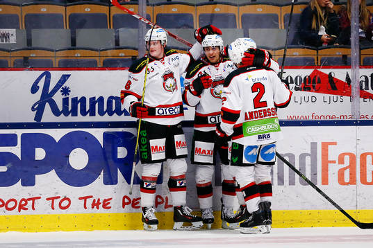 Malmö Redhawks spelare jublar