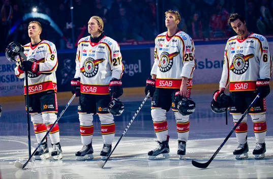 Luleås Johan Forsberg, Emil Sylvegård, Anton Hedman och