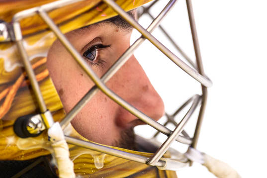 Brynäs målvakt Bernhard Starkbaum på uppvärmningen