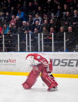 Timrås målvakt Johan Mattsson deppar