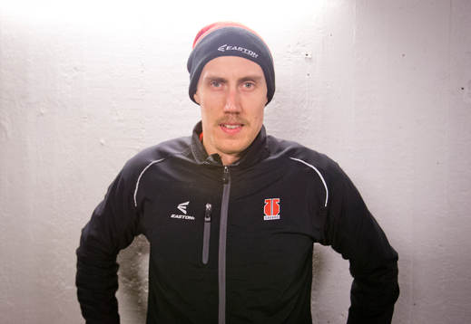 Porträtt på Örebros Marko Anttila med mustach