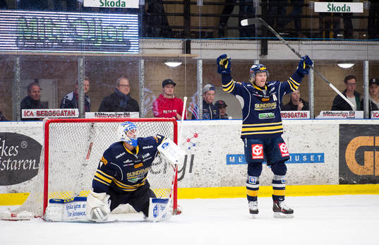 Sundsvalls Mathias Månsson och målvakt Magnus Åkerlund