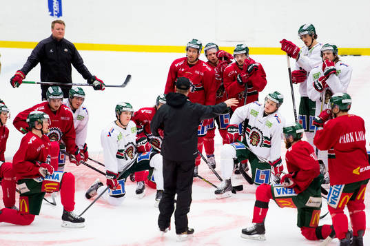 Frölundas Joel Lundqvist, Ryan Lasch, Patrik Carlsson med