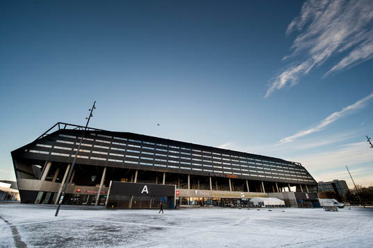 Snö utanför Swedbank Stadion