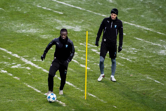 Malmö FFs Enock Kofi Adu och Magnus Wolff Eikrem