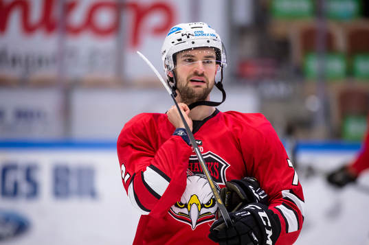 Malmö Redhawks T.J. Galiardi  värmer upp