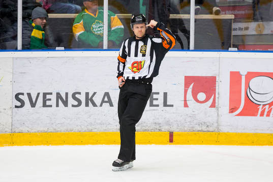 Huvuddomare Filip Sandstedt vill tinga på Björklövens