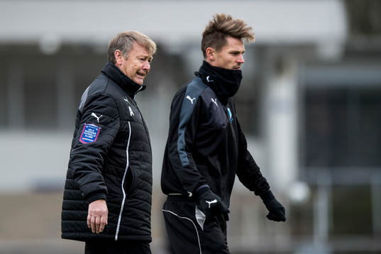 Malmö FFs tränare Åge Hareide och Markus Rosenberg
