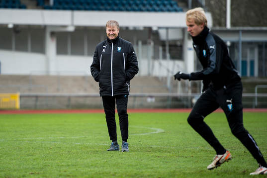 Malmö FFs tränare Åge Hareide och Franz Brorsson