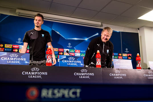 Malmö FFs Markus Rosenberg och tränare Åge Hareide