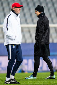 s tränare Laurent Blanc och Zlatan Ibrahimovic