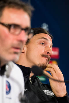 s tränare Laurent Blanc och Zlatan Ibrahimovic