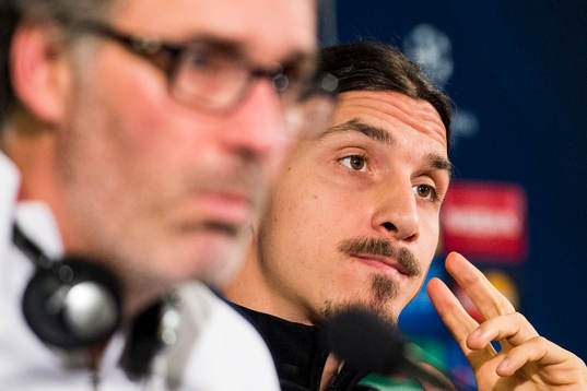 s Zlatan Ibrahimovic och tränare Laurent Blanc