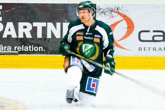 Färjestads Martin Röymark före ishockeymatchen i SHL