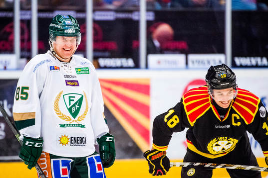 Färjestads Mikael Johansson och Brynäs Anton Rödin