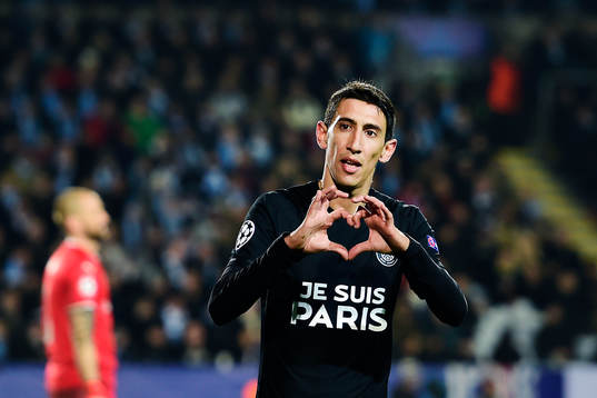 s Angel Di Maria gör 0-4 och jublar