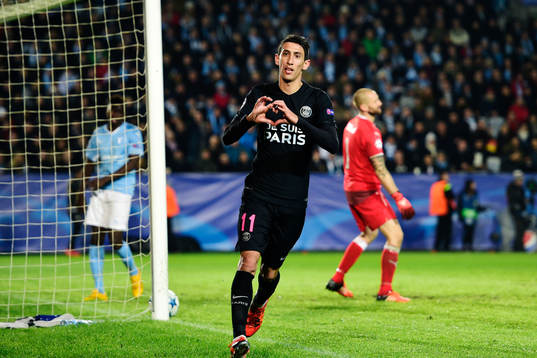 s Angel Di Maria gör 0-4 och jublar