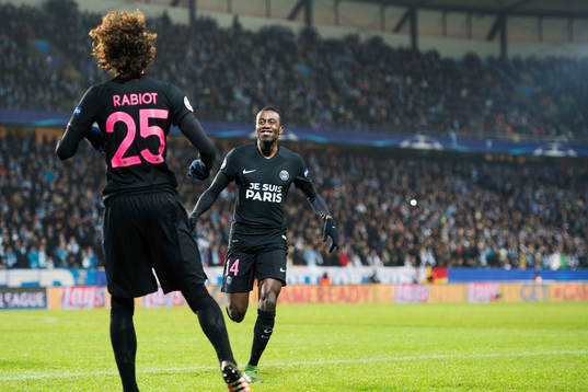 s Adrien Rabiot gör 0-1 och jublar med Blaise Matuidi