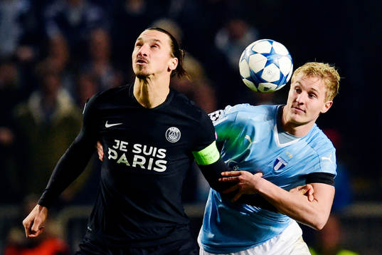 s Zlatan Ibrahimovic och Malmö FFs Franz Brorsson
