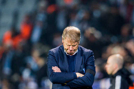 Malmö FFs tränare Åge Hareide deppar
