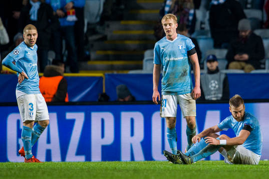 Malmö FFs Anton Tinnerholm, Franz Brorsson och Rasmus