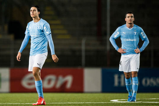Malmö FFs Isak Redzic och Granit Stagova deppar