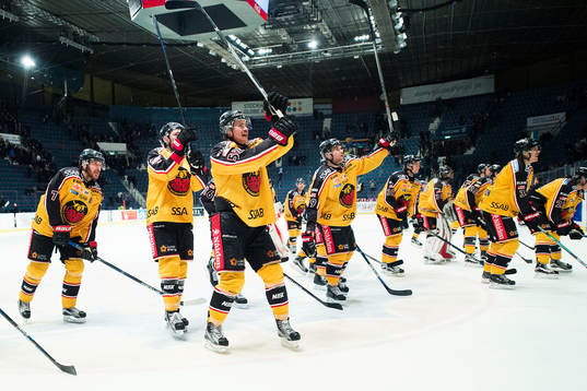Luleås spelare jublar med publiken