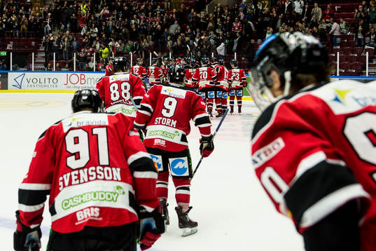 Malmö Redhawks spelare jublar