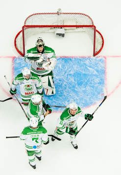 Rögles målvakt Oscar Dansk, Filip Karlsson, Viktor