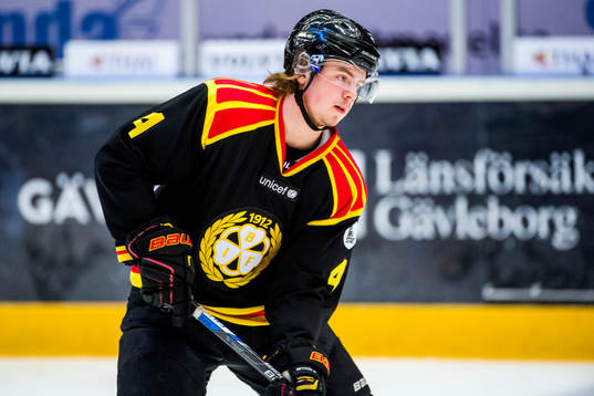 Brynäs Marcus Ersson före ishockeymatchen i SHL mellan