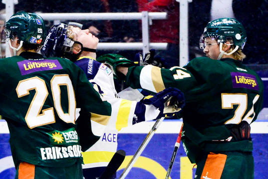 s Emil Johansson och Färjestads Rasmus Asplund