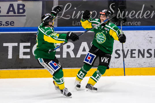 Björklövens Kim Karlsson  och Rasmus Edström jublar