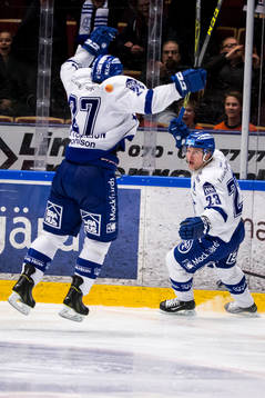 Leksands Viktor Mårtensson jublar