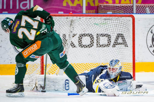 s målvakt Fredrik Pettersson-Wentzel och Färjestads John