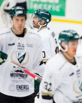 Färjestads Johan Ryno, Robbie Earl och Magnus Nygren