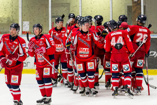 Hanhals spelare jublar