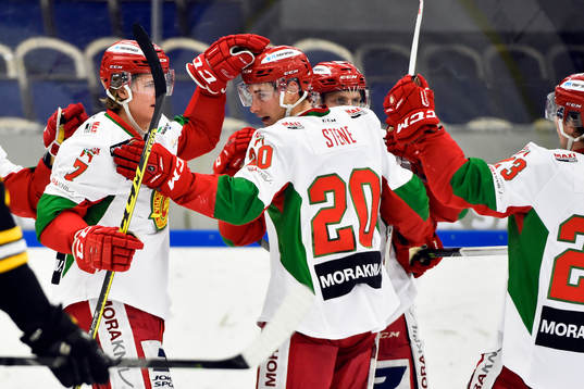Moras Erlend Lesund och Andreas Stene jublar