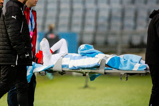 under fotbollsmatchen i träningsmatchen mellan Malmö FF