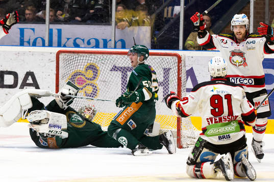 Malmö Redhawks spelare jublar